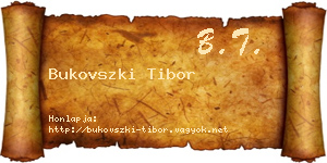 Bukovszki Tibor névjegykártya